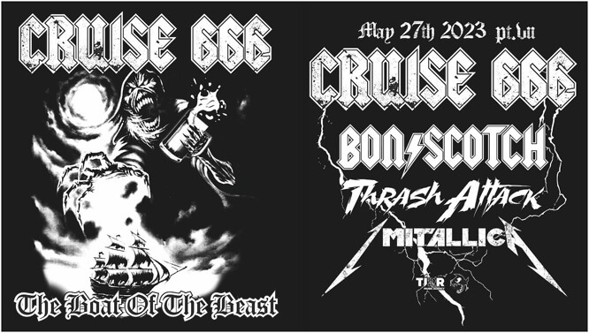 cruise 666, the boat of the beast, bon scotch, imitallica, thrash attack, 27 mei 2023, TIRR Music Agency